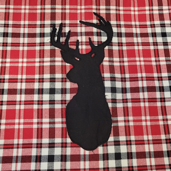 Plaid Holiday Placemat Deer Red Black Dining Decor Holiday - Picture 1 of 5